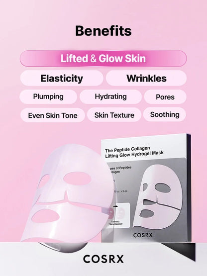 COSRX The Peptide Collagen Lifting Glow Hydrogel Mask 3 sheets