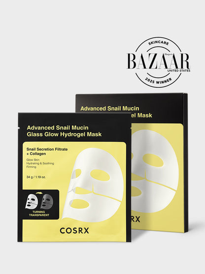COSRX Advanced Snail Mucin Glass Glow Hydrogel Mask Set 34g x 3 sheets