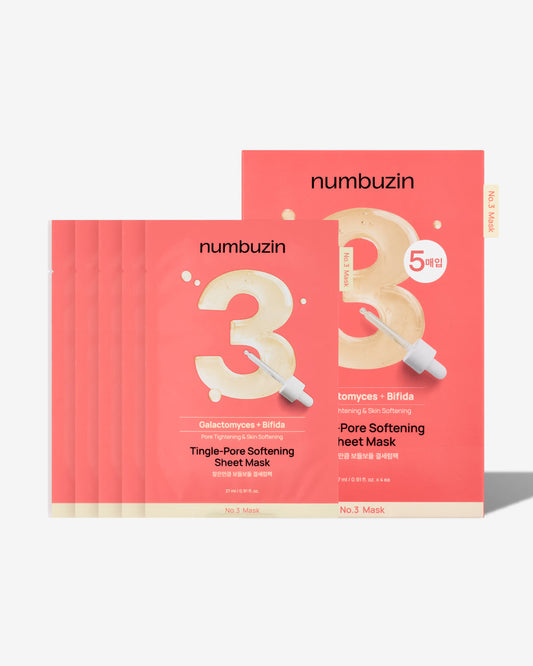 numbuzin No.3 Tingle-Pore Softening Sheet Mask 27ml x 10 sheets