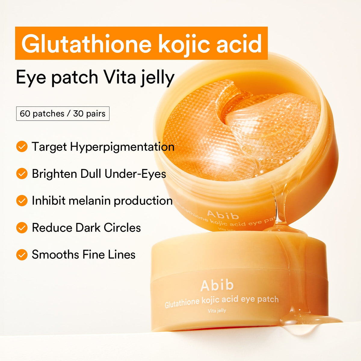 Abib Glutathione Kojic Acid Eye Patch Vita Jelly 60 patches