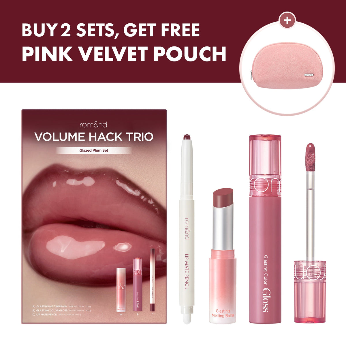 romand Volume Hack Trio Glazed Plum Set
