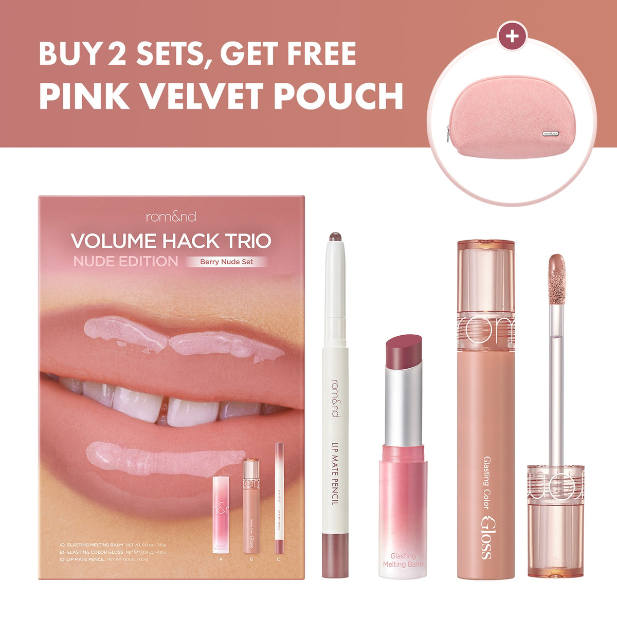 romand Volume Hack Trio Berry Nude Set