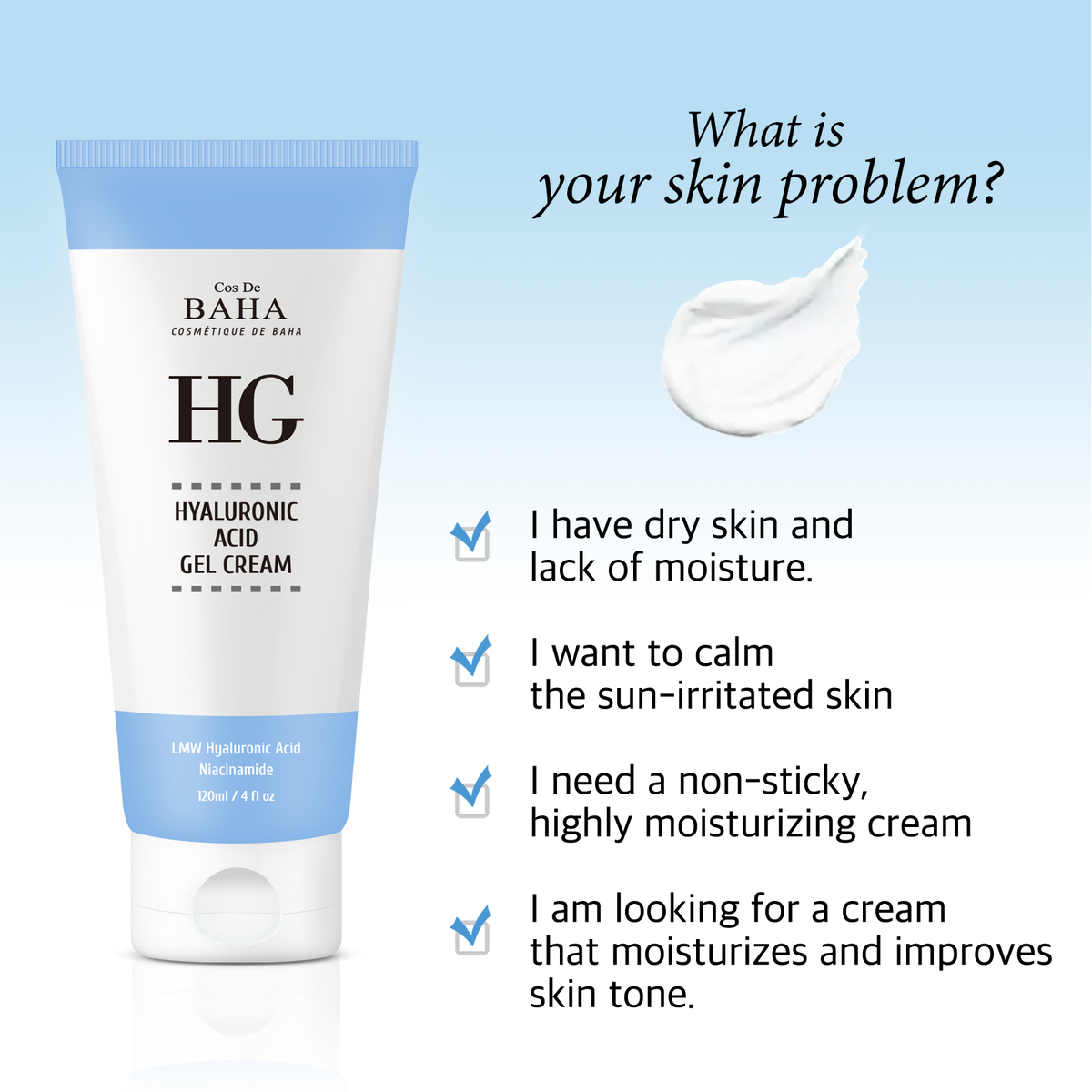 Cos De BAHA HG Hyaluronic Gel Cream 120ml