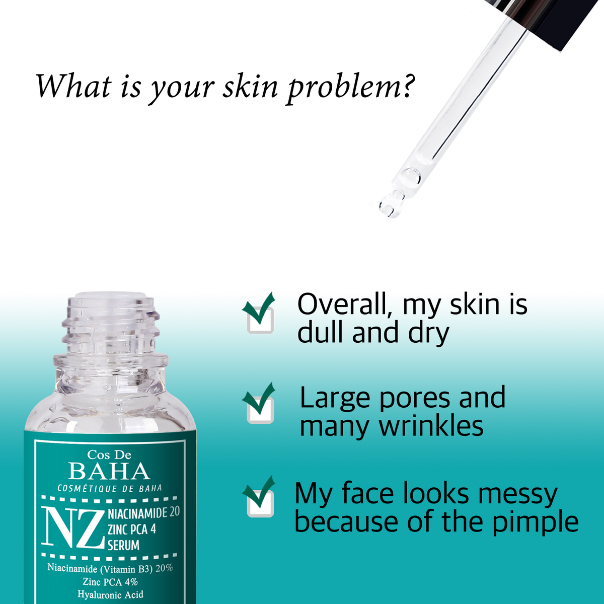 Cos De BAHA NZ Niacinamide 20 Zinc PCA 4 Serum 30ml