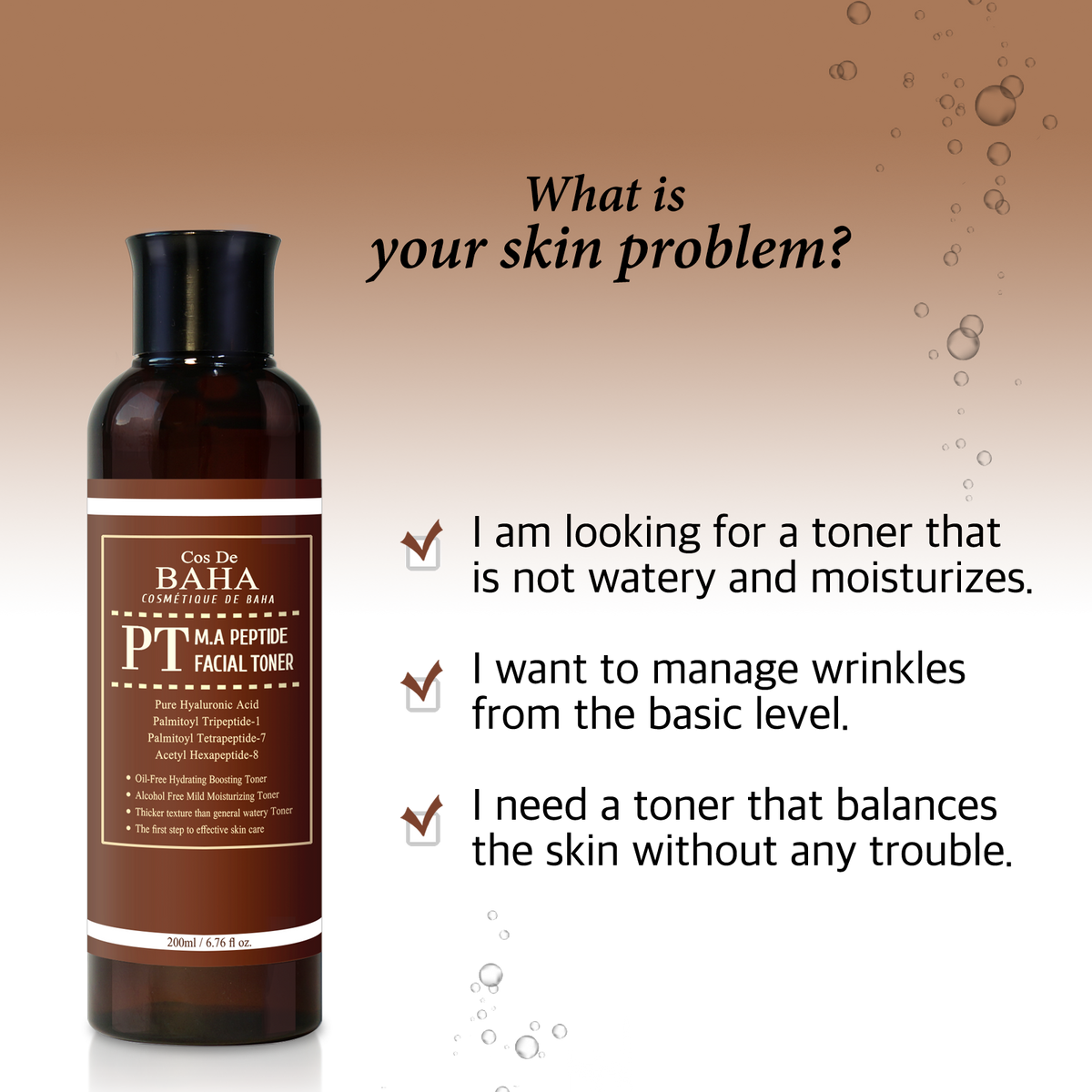 Cos De BAHA PT M.A Peptide Facial Toner 200ml