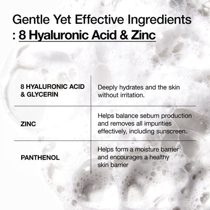 Anua 8 Hyaluronic Acid Hydrating Gentle Foaming Cleanser (EU/UK Packaging) 150ml