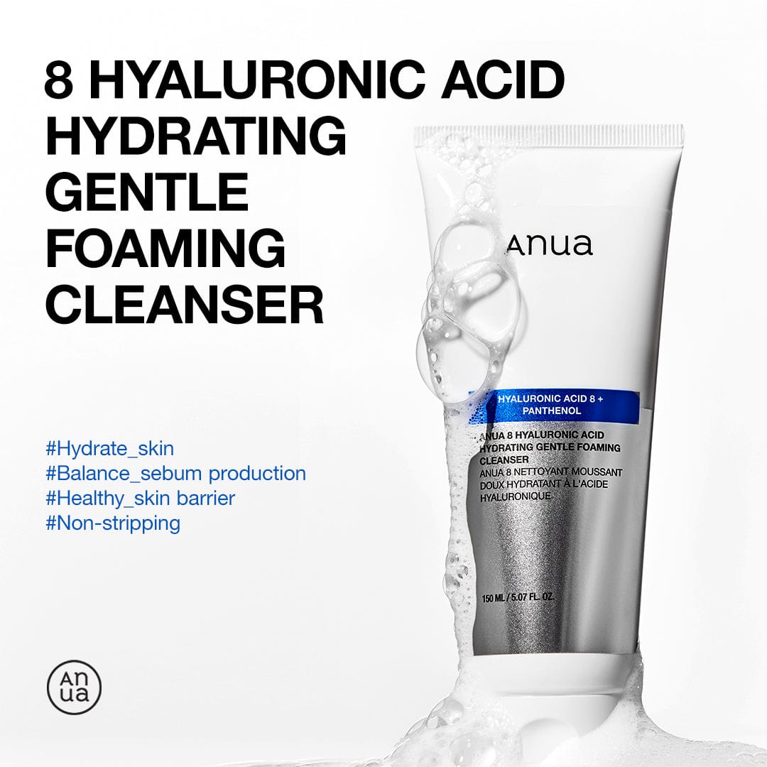 Anua 8 Hyaluronic Acid Hydrating Gentle Foaming Cleanser (EU/UK Packaging) 150ml