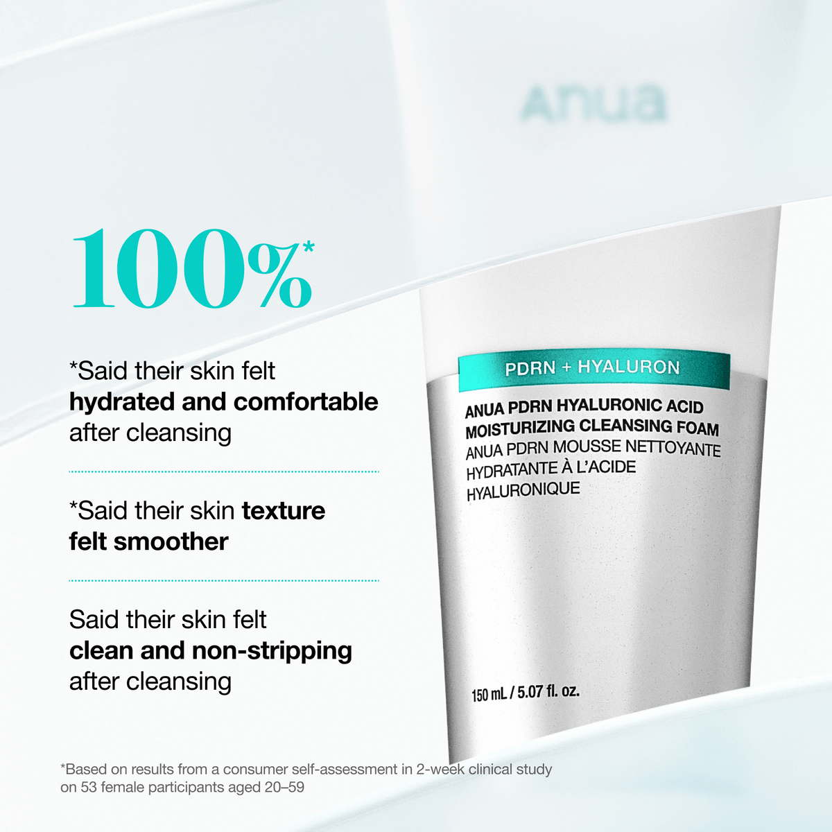 Anua PDRN Hyaluronic Acid Moisturizing Cleansing Foam 150ml
