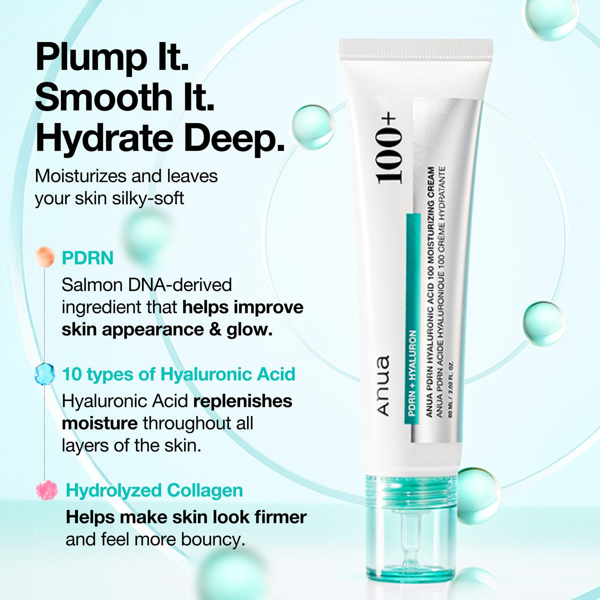 Anua PDRN Hyaluronic Acid 100 Moisturizing Cream Mini 10ml