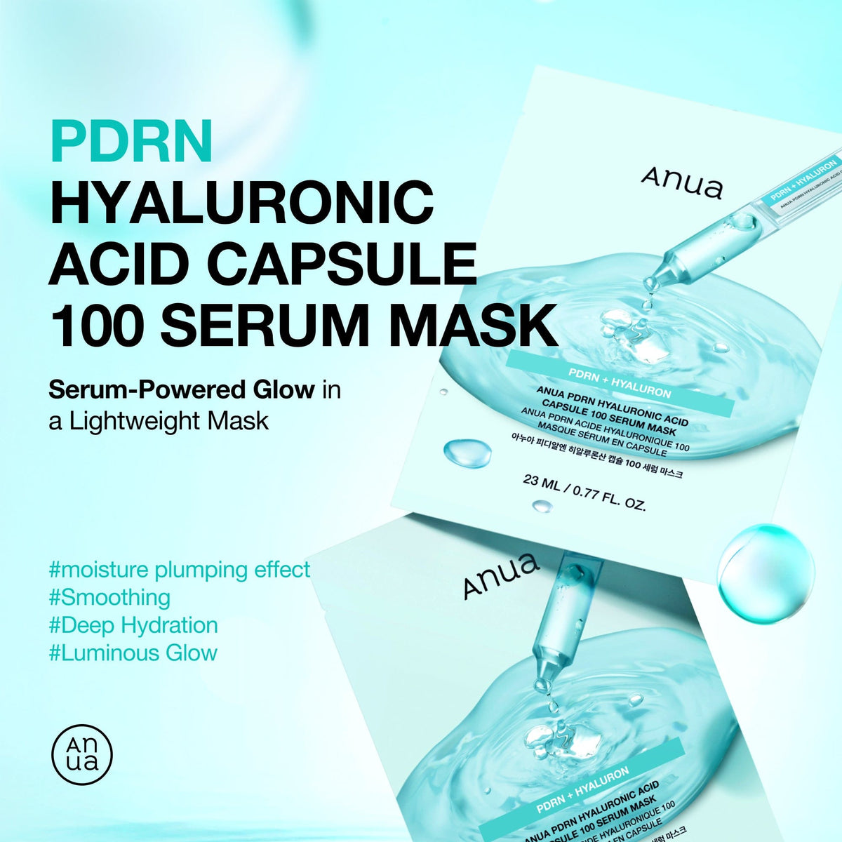 Anua PDRN Hyaluronic Acid Capsule 100 Serum Mask 23ml x 1 sheet
