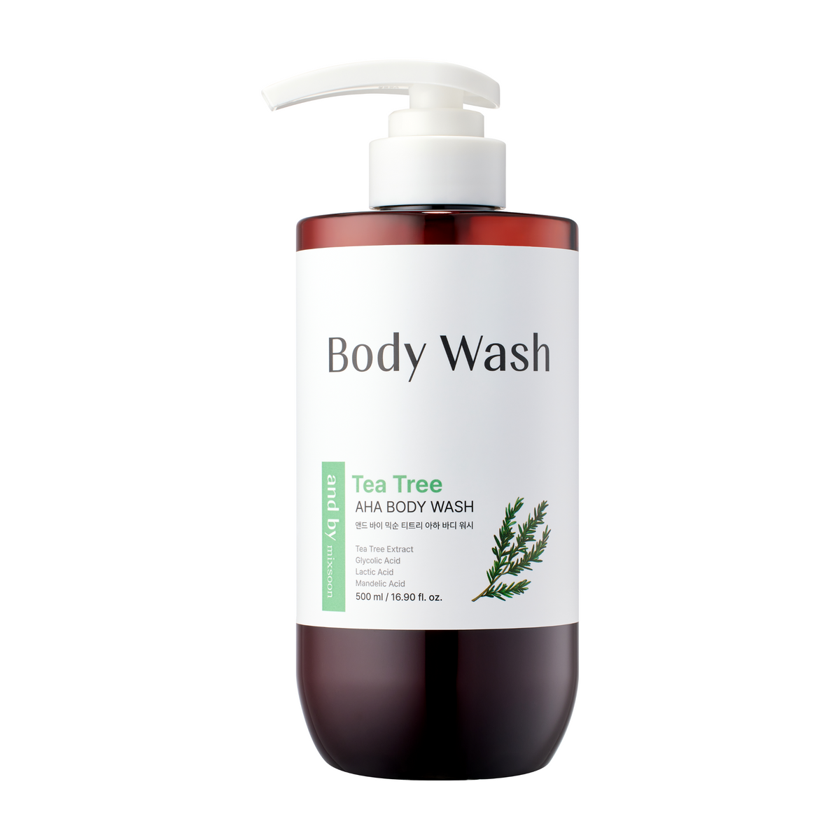 mixsoon and by mixsoon Tea Tree AHA Body Wash 500ml