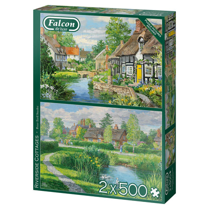 Falcon de luxe Riverside Cottages Puzzles 2 x 500 Piece
