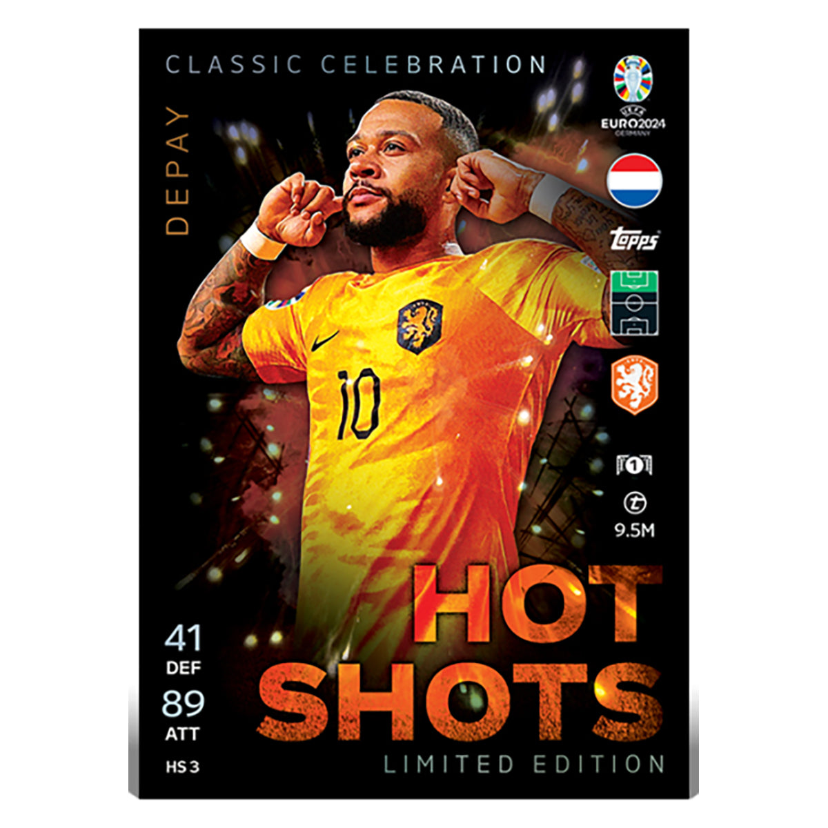 Topps Match Attax UEFA EURO 2024 Trading Cards Mega Tin 1: Hot Shots 10 Pack