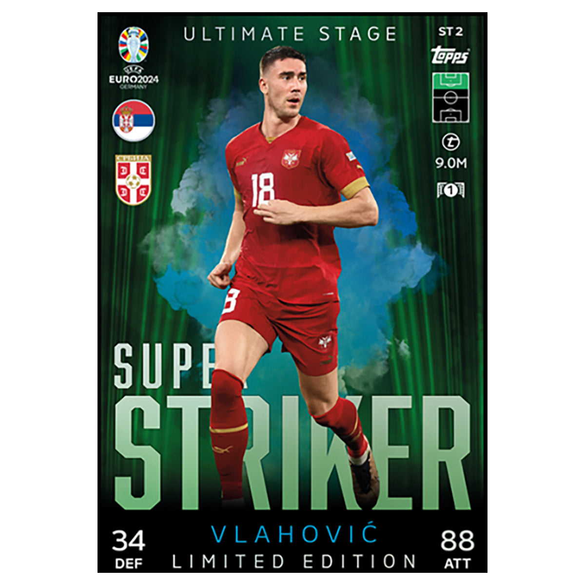 Topps Match Attax UEFA EURO 2024 Trading Cards Super Strikers Booster Tin 10 Pack