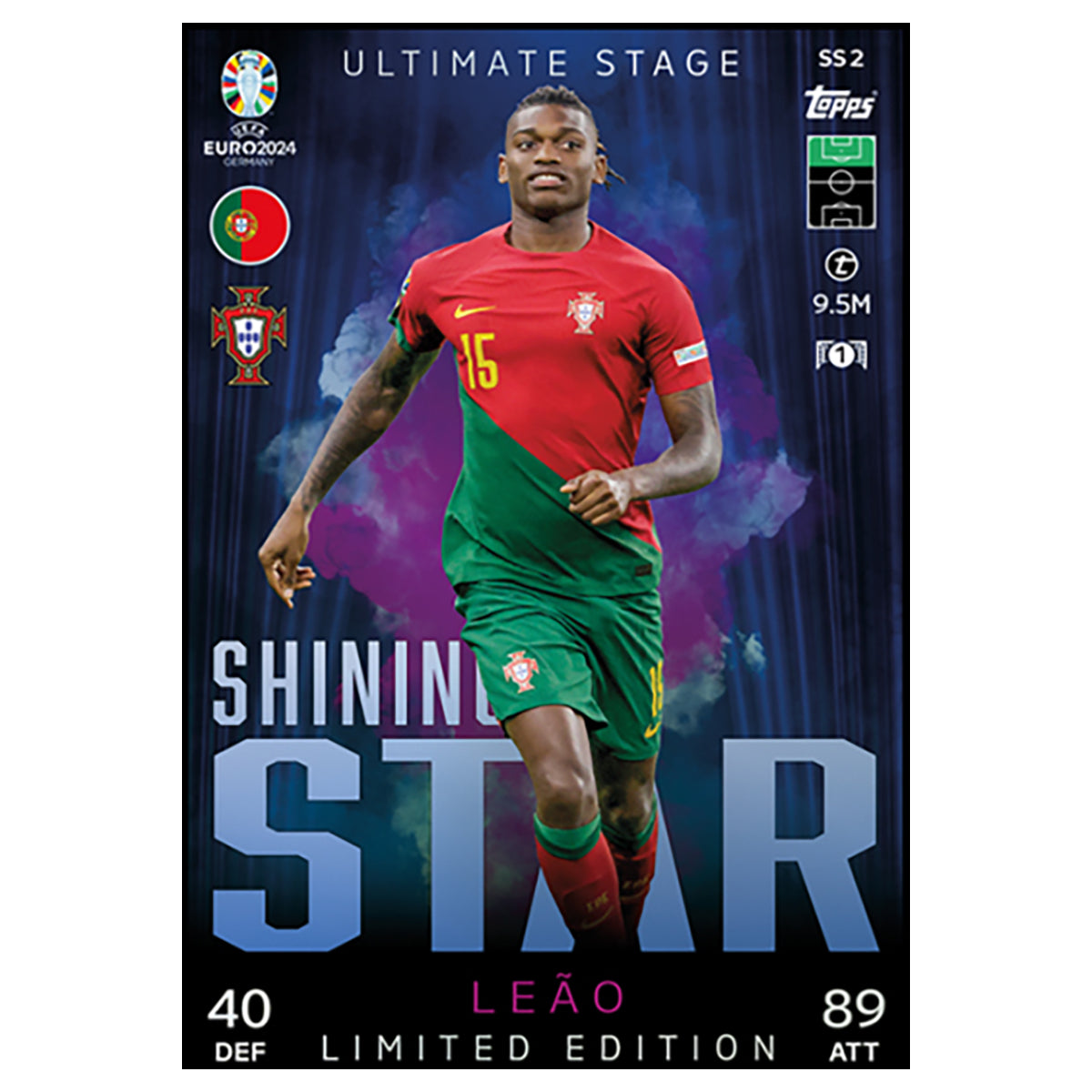 Topps Match Attax UEFA EURO 2024 Trading Cards Shining Stars Booster Tin 10 Pack