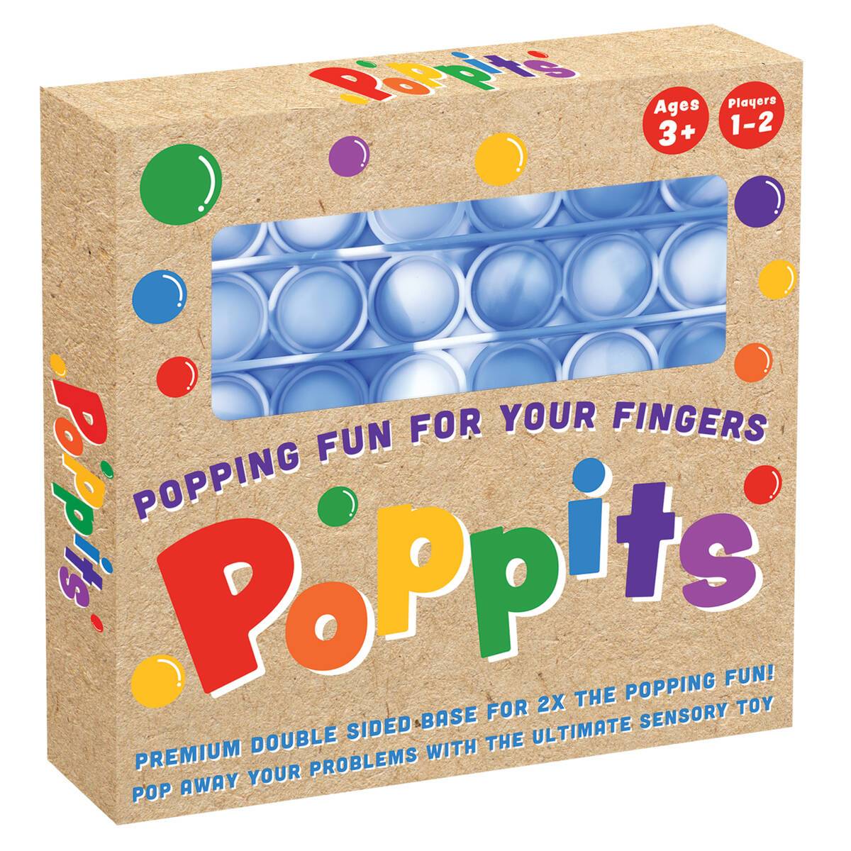 Cartamundi Poppits Blue Tie Dye Square Sensory Toy