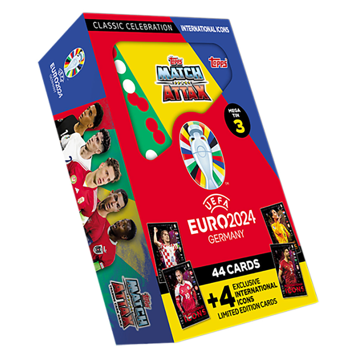 Topps Match Attax EURO 2024 Trading Cards Mega Tin 3: International Icons 10 Pack