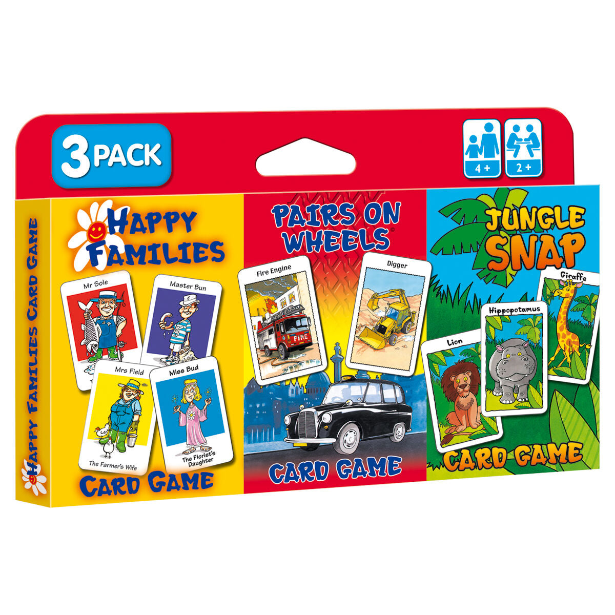 Cartamundi Happy Families, Pairs on Wheels & Jungle Snap Card Games